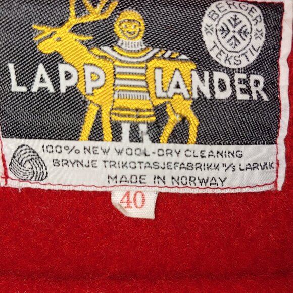 Vtge Lapp Lander 100% New Wool Fringed Sweater Size EU 40/ USA L Bright Orange - Picture 2 of 5